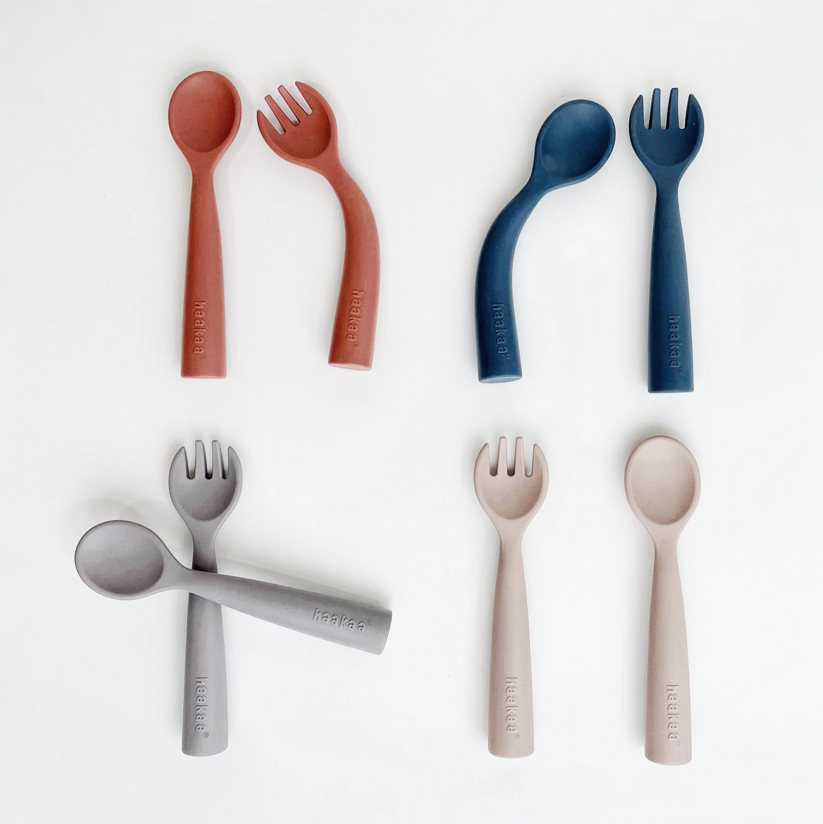 Haakaa Bendy Silicone Cutlery Set (Pack of 4)