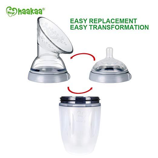 Haakaa Gen 3 Silicone Breast Pump and Bottle Pack 160 ml/6 oz (Pack of 2) - Image 3