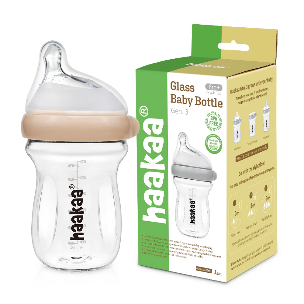 Haakaa Generation 3 Glass Baby Bottle 6 oz/160 ml, 1 PK (Pack of 2) - Image 8