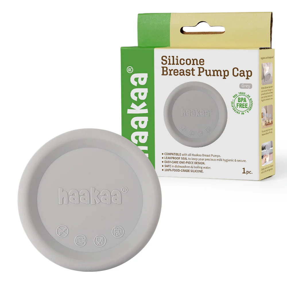 Haakaa Silicone Breast Pump Lid - Grey - Image 5