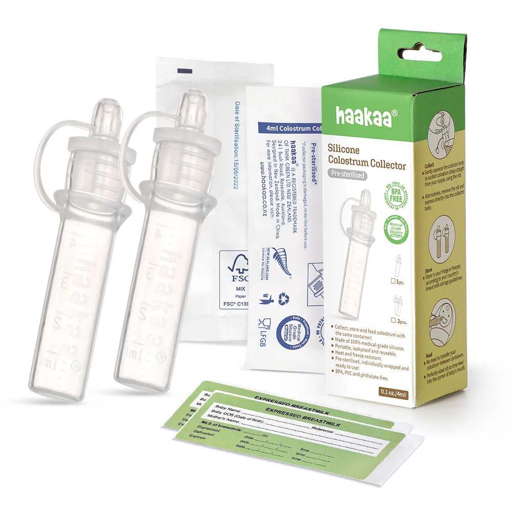Haakaa Silicone Colostrum Collectors 4 ml, 2 PK (Pre-Sterilized) (Pack of 6)