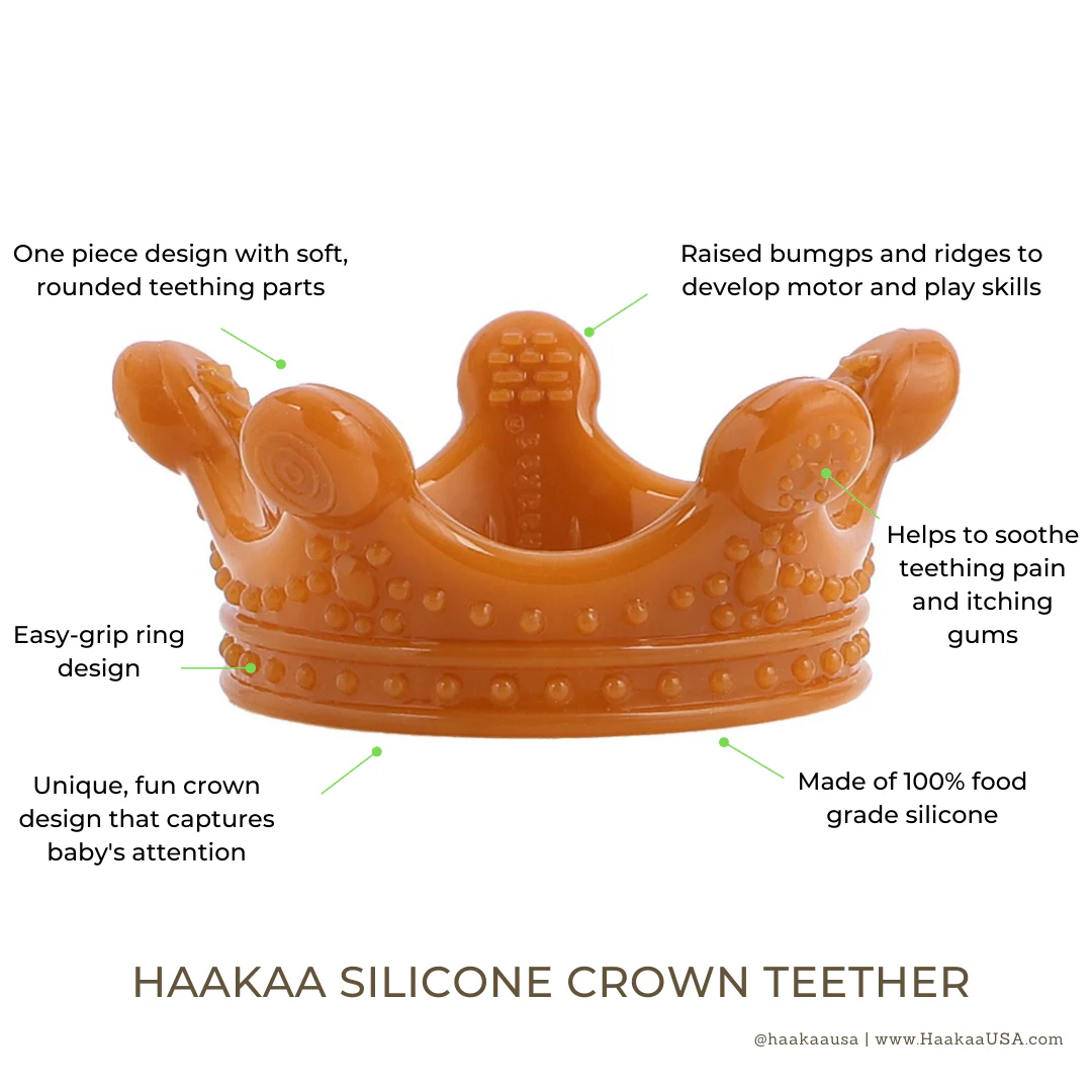 Haakaa Silicone Crown Teether 1 PK - Amber (Pack of 4) - Image 2